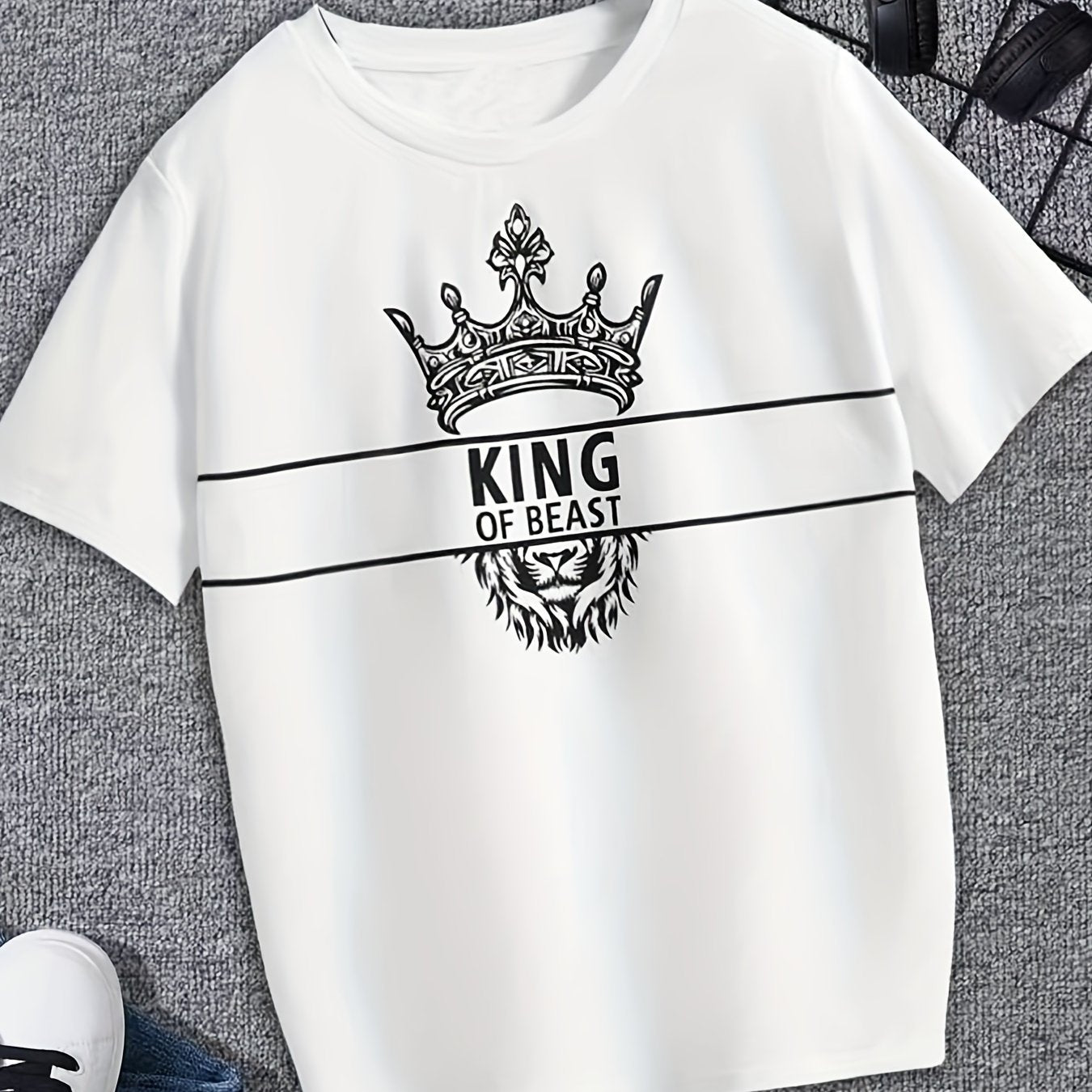 Baby Boys Lion Cartoon T Shirt Crew Neck Tee Top