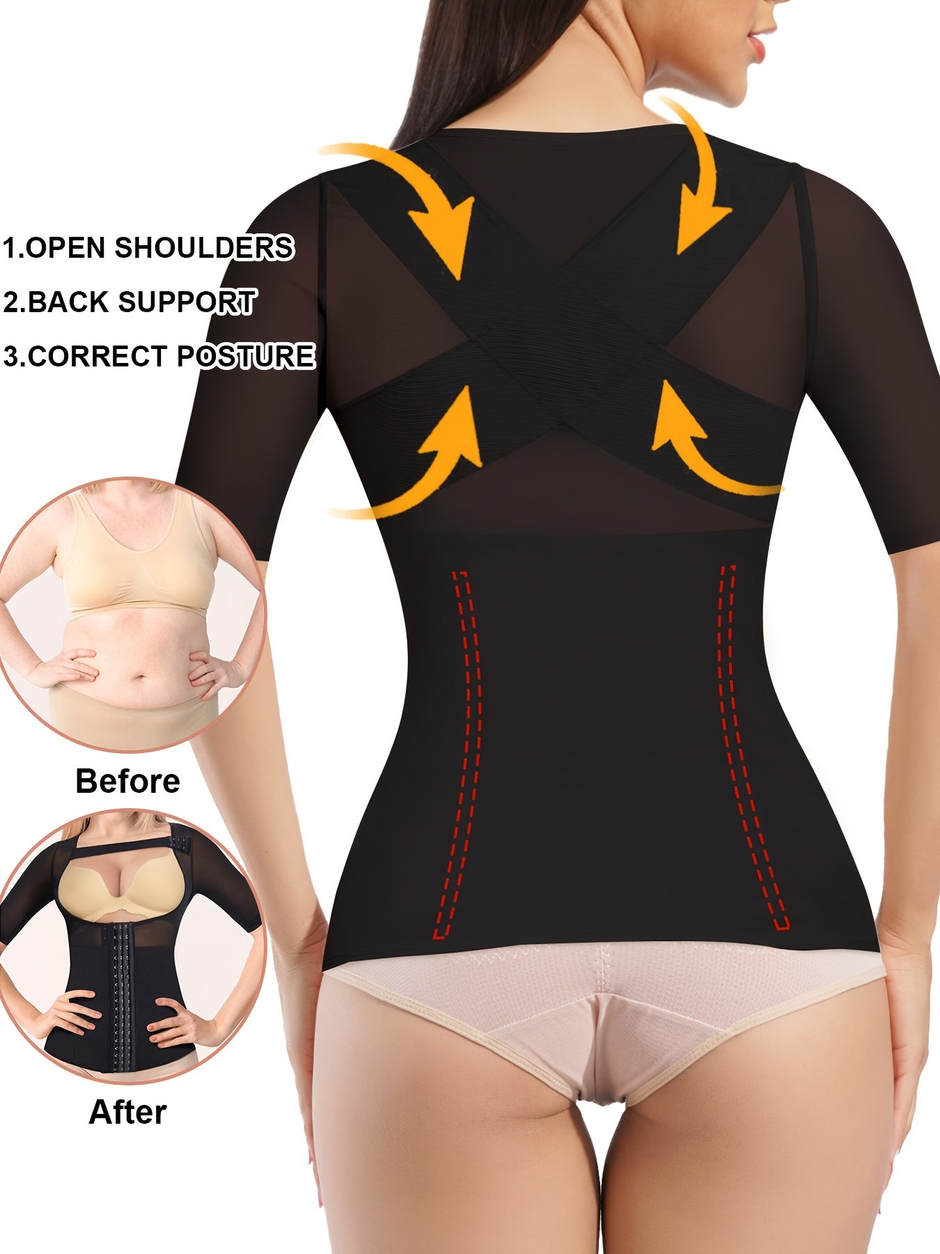 Front Buckle Shaping Tops Tummy Control Slimmer Top