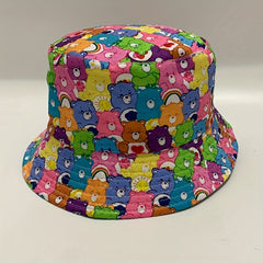 Bear Print Bucket Hat Cartoon Basin Hat Casual Fisherman Cap For Women