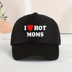Kids Mesh Baseball Cap I Love My Hot Mom Print