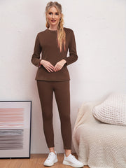 2Pcs Solid Thermal Underwear Set for Women