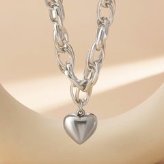 Women's Hip Hop Heart Chain Necklace