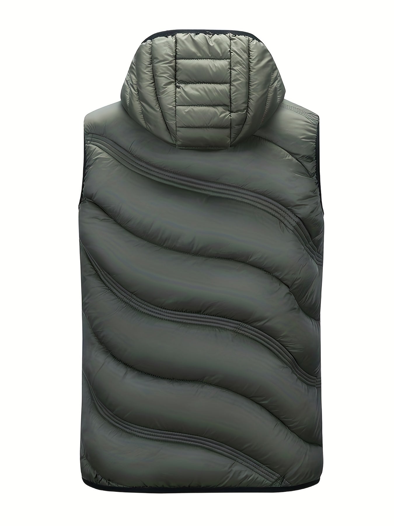 Men's Warm Hooded Vest Zip Up Casual Fall Winter