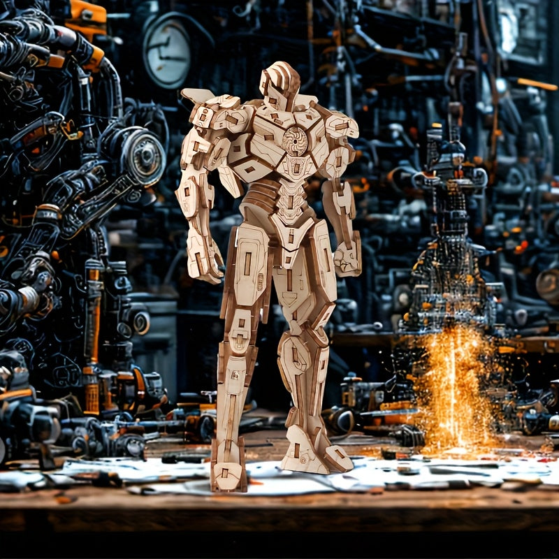 Wooden Robot Iron Man 3D Puzzle Model Gift