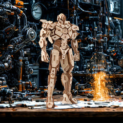 Wooden Robot Iron Man 3D Puzzle Model Gift