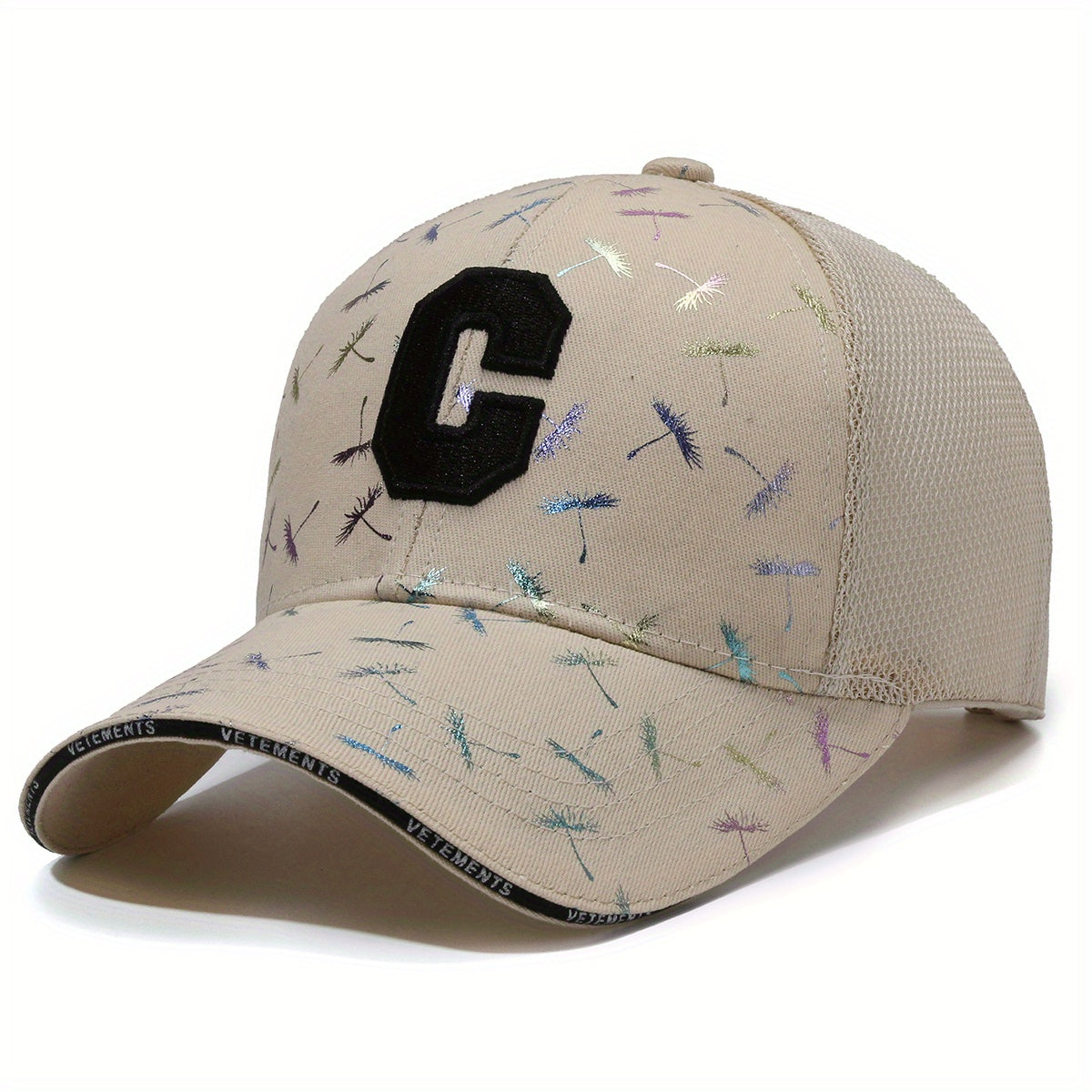 Embroidery Mesh Trucker Hat Dandelion Hot Stamping Hip Hop Couple Baseball Cap