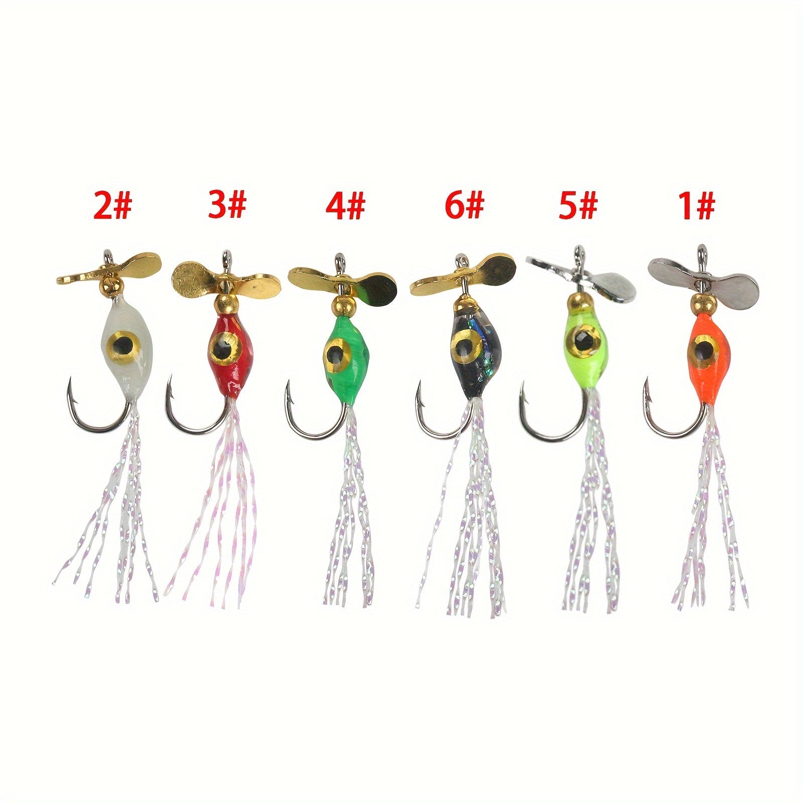 5pcs Bionic Hard Bait Jig Head Hook w/ Propeller Fishing Tackle