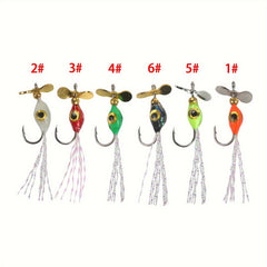 5pcs Bionic Hard Bait Jig Head Hook w/ Propeller Fishing Tackle