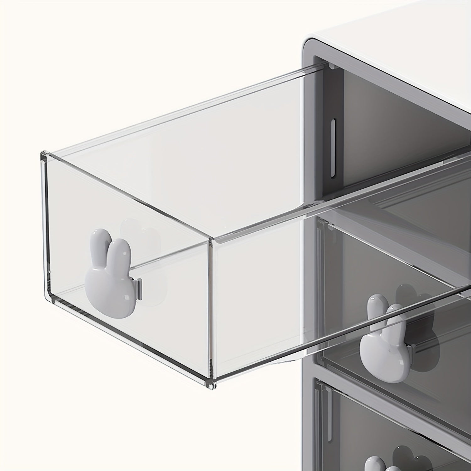 Three Layer Storage Box Office Utensils Transparent Drawer Storage Desk