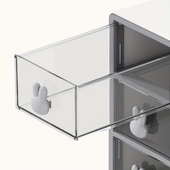 Three Layer Storage Box Office Utensils Transparent Drawer Storage Desk