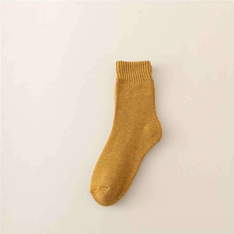9 Pairs Mixed Ribbed Socks Comfy Warm Mid Tube Women's Stockings