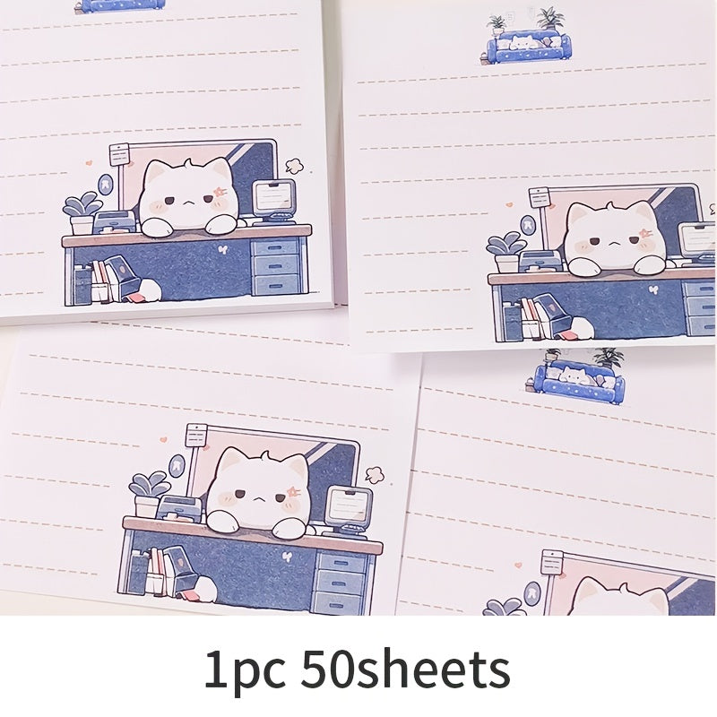 50sheets Comic Cat Sticky Notes Cartoon Sticky Notes Paper Students Like Good