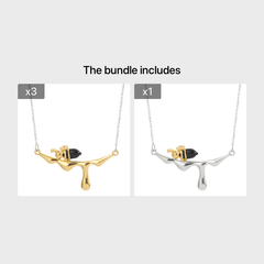 Bee & Water Drop Honey Necklace Men's Pendant