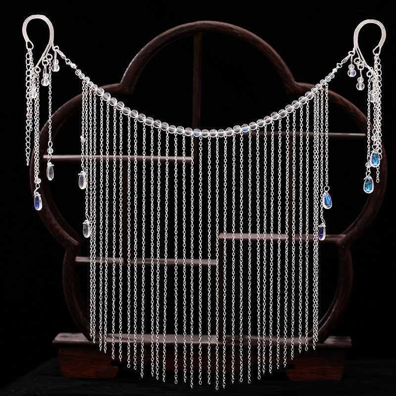 Hanfu Ancient Style Veil Tassel Ears Costume Cover Face Jewelry