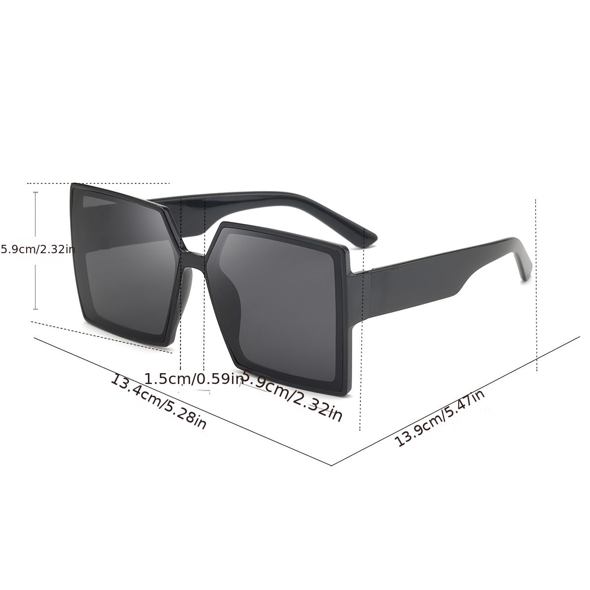 Oversized Square Sunglasses Gradient Glasses Driving UV400