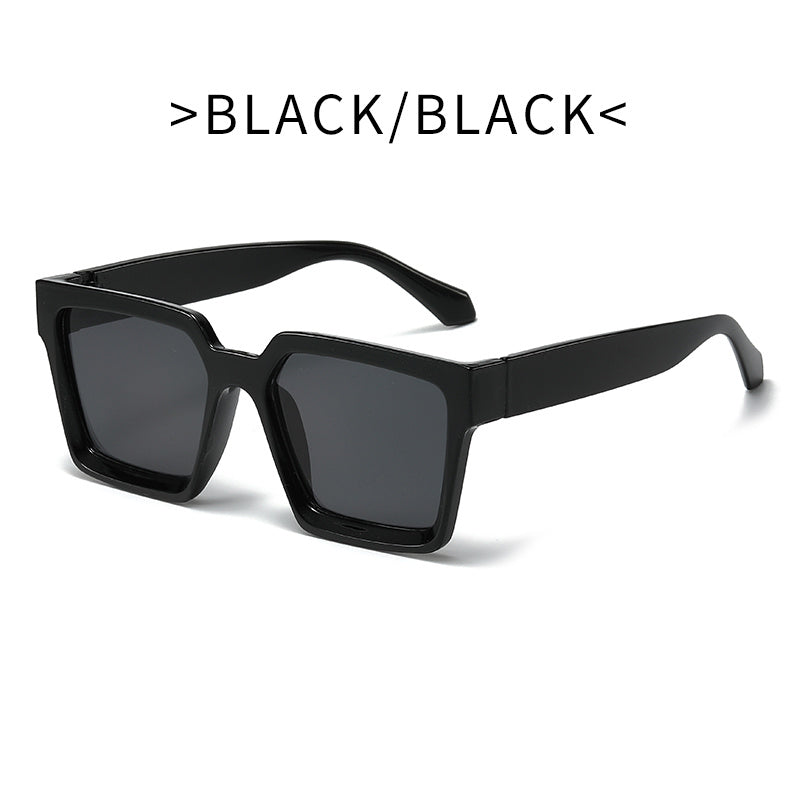 Block Frame Sunglasses Casual Gradient Lens UV400 Clear Lens