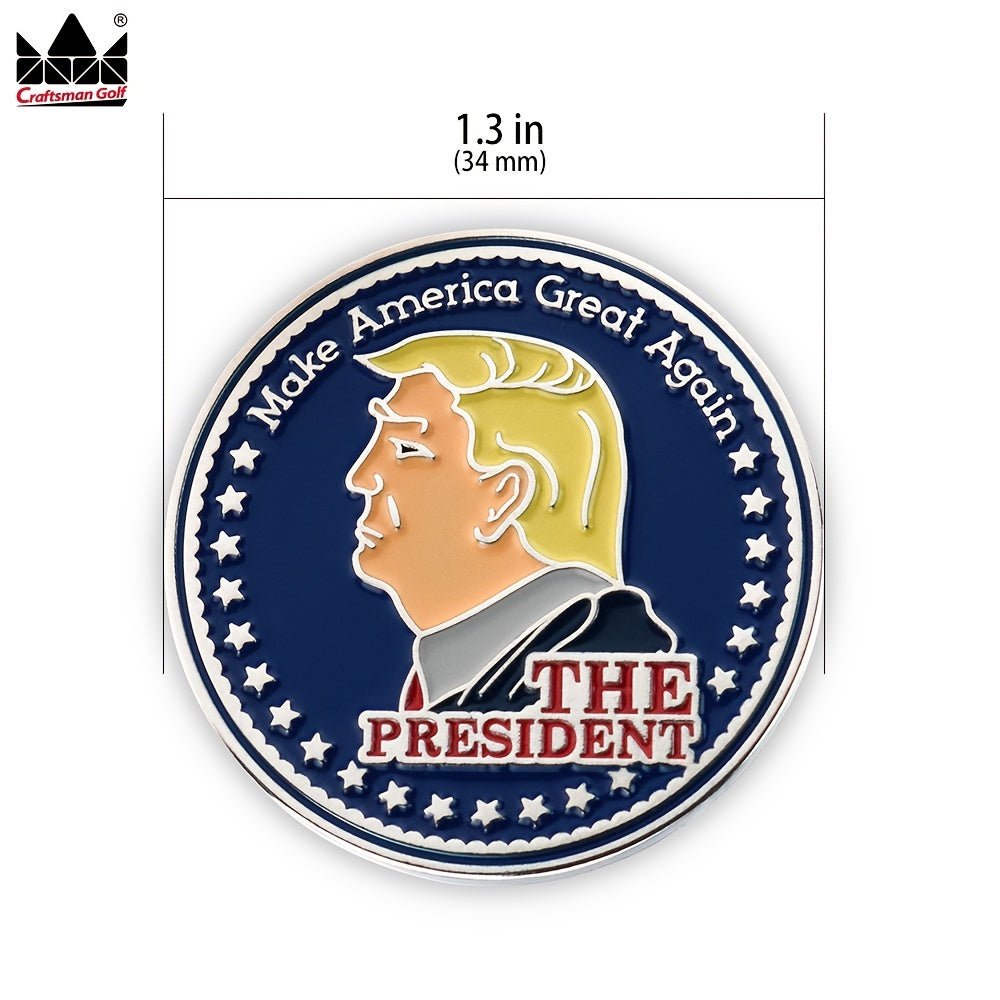 CRAFTSMAN GOLF US President Magnetic Ball Marker With Clip