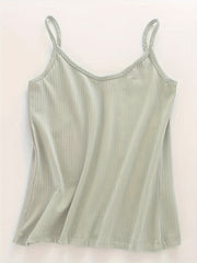 4pcs Solid V Neck Sleeveless Cami Tops Women's Lingerie