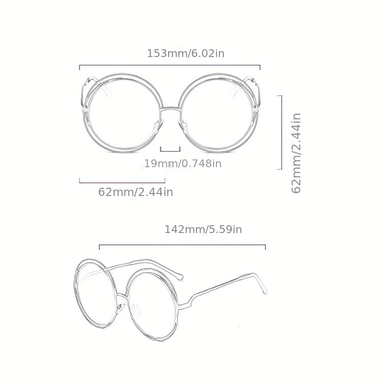 Oversized Round Sunglasses Hollow Summer UV400 Sun Shades