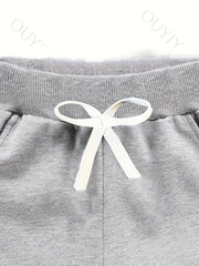 2pc Boys Solid Drawstring Shorts Quick-drying for Summer