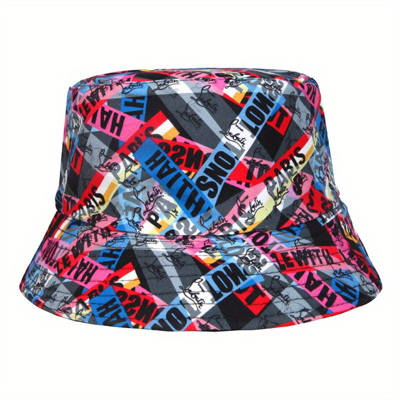 Street Hip hop Fisherman Hat Outdoor Sun Protection Double sided Printing