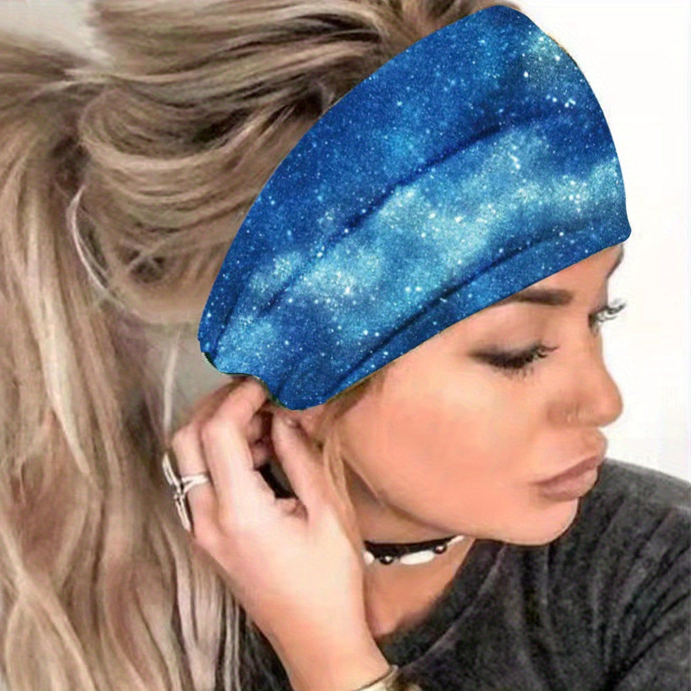Colorful Ocean Series Hair Band Sports Sweatband for Women Girls