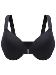 Solid Comfort Bra Plus Size Front Closure Wide Strap Bralette