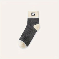 10 Pairs Letter Print Socks Women's Mid Tube Stockings