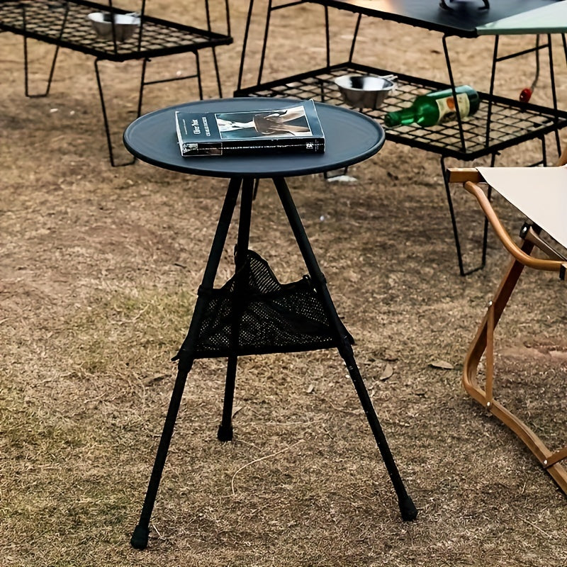 Aluminum Folding Small Round Table Portable Adjustable Camping Coffee Table