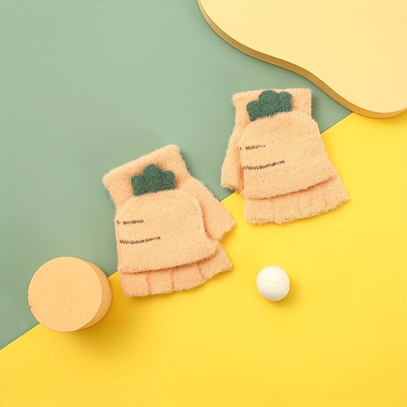 Kids Five Finger Warm Knitted Gloves for Winter
