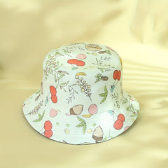 Cherry Print Reversible Bucket Hat for Women