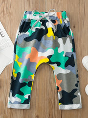 Baby Boys Camo Drawstring Casual Pants