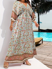  Boho Dress Women's Plus Floral Print Maxi Dress
