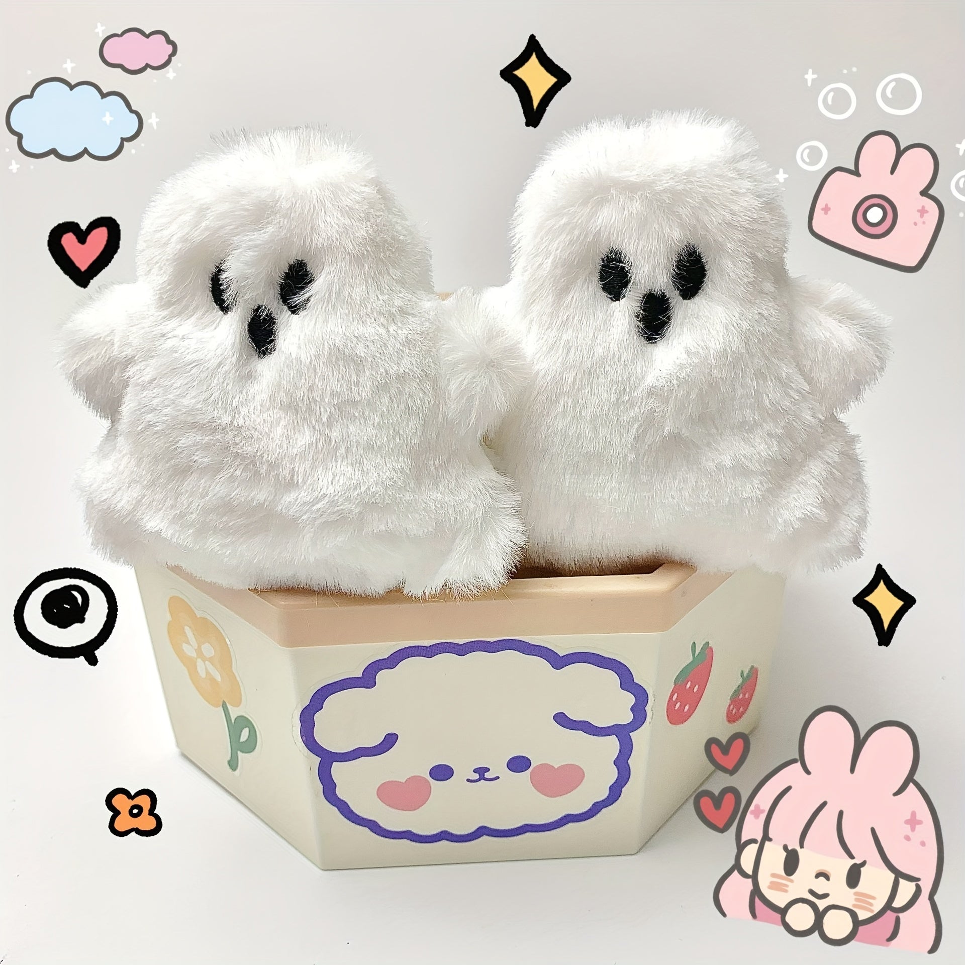 Small Ghost Plush Toy Bag Keychain Pendant Doll Gift