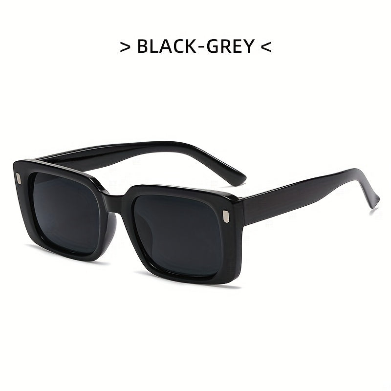 Rivet Decor Rectangle Sunglasses UV400