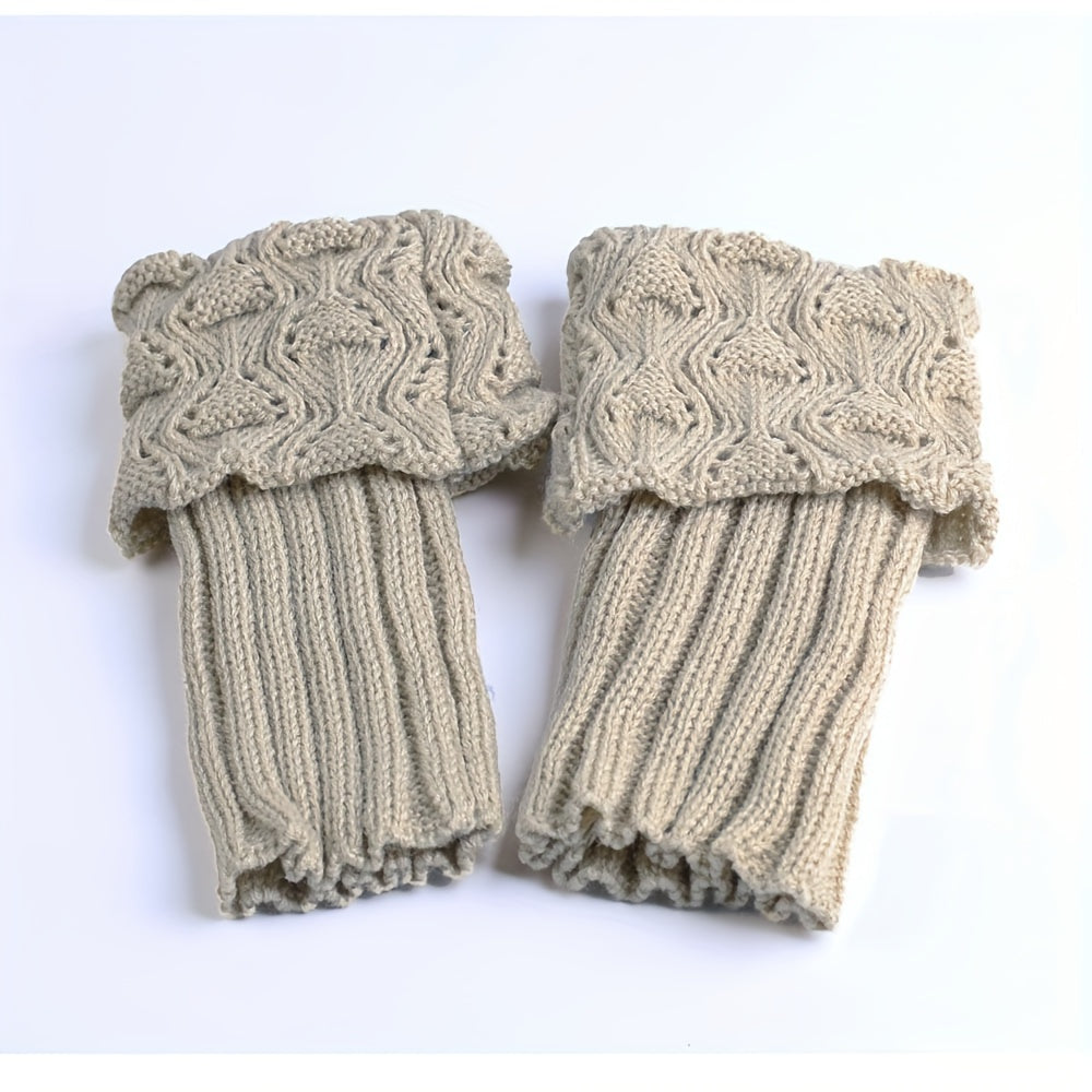Winter Crochet Knit Boot Cuffs Ankle Leg Warmers Socks Women's Stockings