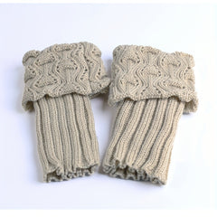 Winter Crochet Knit Boot Cuffs Ankle Leg Warmers Socks Women's Stockings