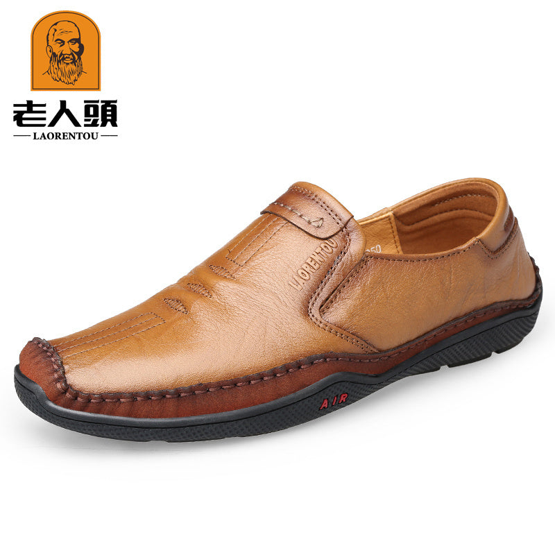 LAORENTOU Men Leather Loafer Shoes Slip On Lightweight Durable Non Slip Driving