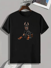 Dog Print Men's Graphic T-shirt Summer Casual Comfy Tee