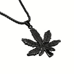 Men's Maple Leaf Pendant Necklace Long Ladies Sweater Chain