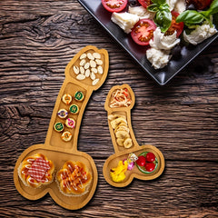 Wood Server Tray Charcuterie Platter Christmas Party Wooden Platters