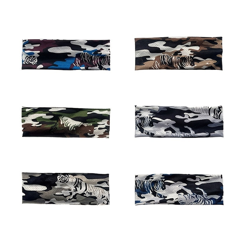 Men's Sports Hair Bands Camouflage Stretch Headband
