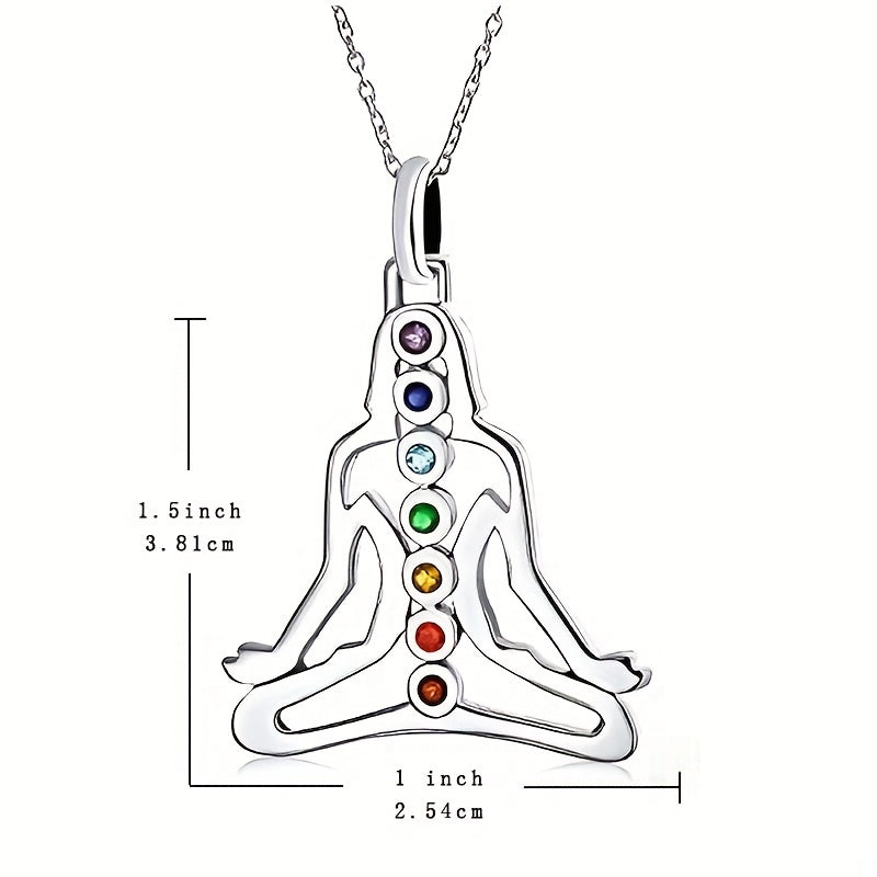 7 Chakra Meditation Pendant Yoga Chakra Healing Stone Necklace