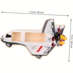 Educational Spaceship Busy Board Toy Set for Kids Recycled Wood Construction
