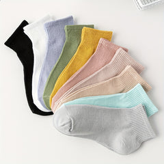 10 Pairs Women's Crew Short Socks Breathable Stockings