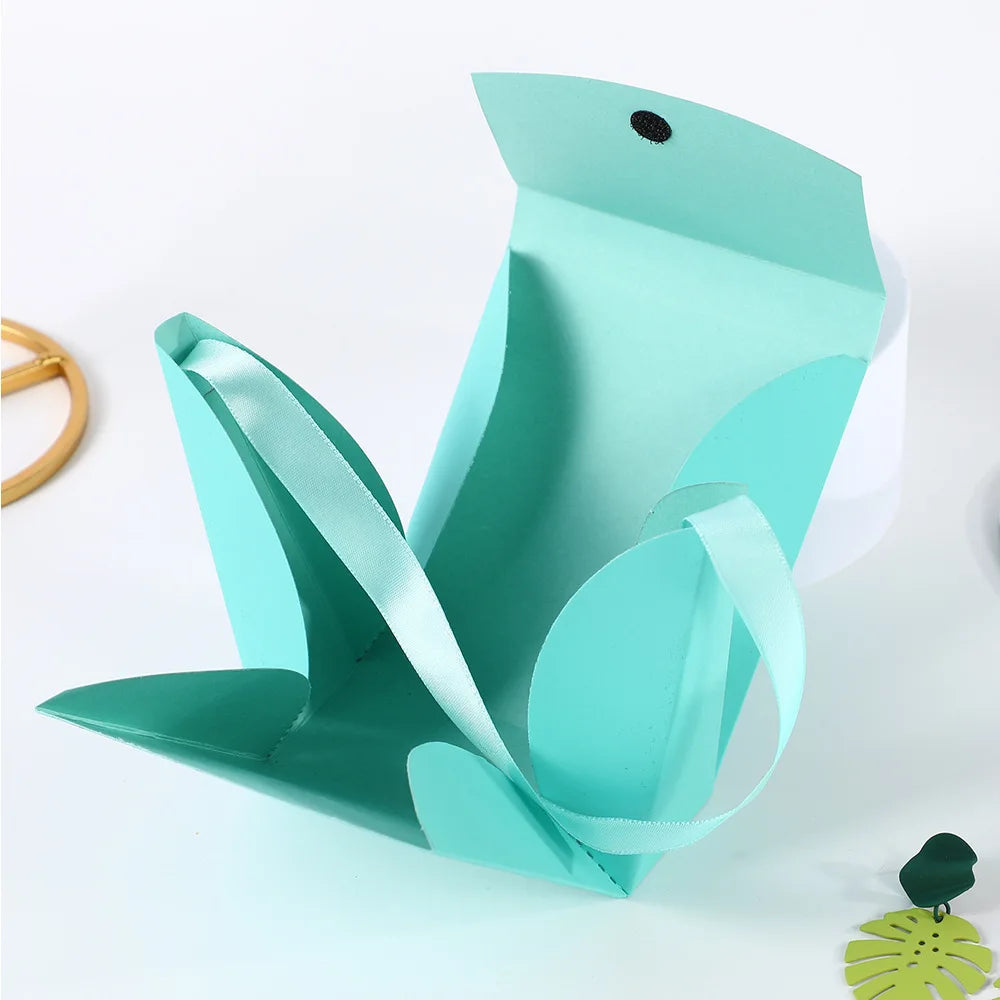 12pcs Folding Cardboard Bags for Wrapping Wedding Christmas Gift Tote Paper