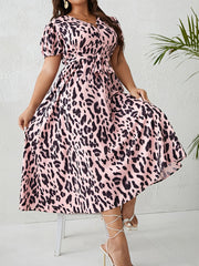  Leopard Print Cut Out Maxi Dress