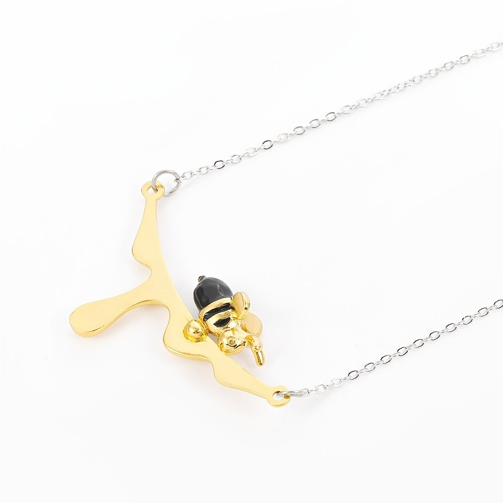 Bee & Water Drop Honey Necklace Men's Pendant