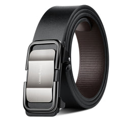 Men's Toothless Leather Pants Belt Automatic Buckle Plus Size