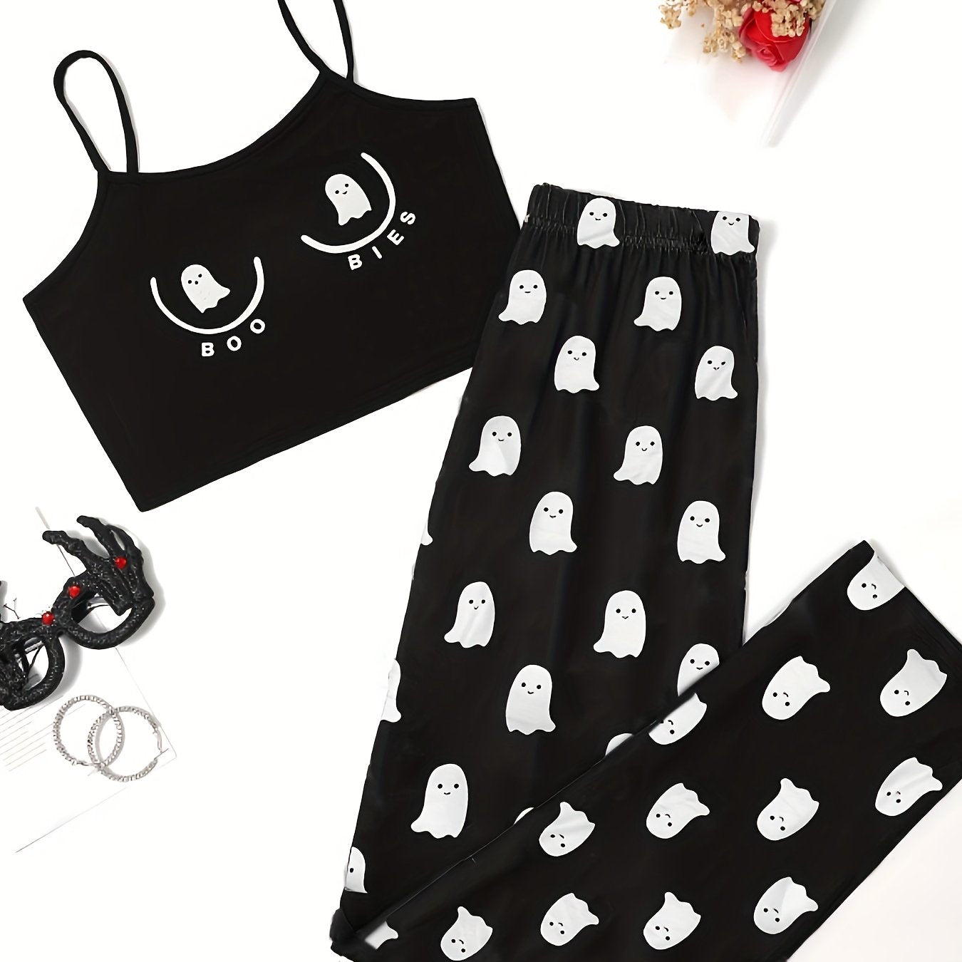  Ghost Print Pajamas Set for Women
